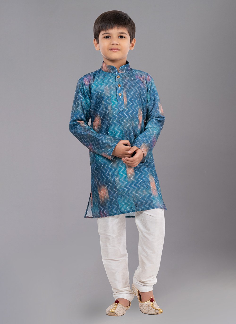 Kurta Pyjama Polyester Multi Colour Digital Print Kids