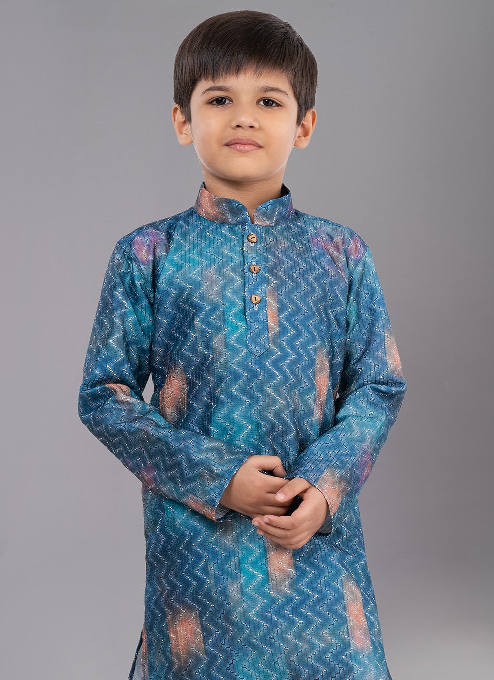 Kurta Pyjama Polyester Multi Colour Digital Print Kids