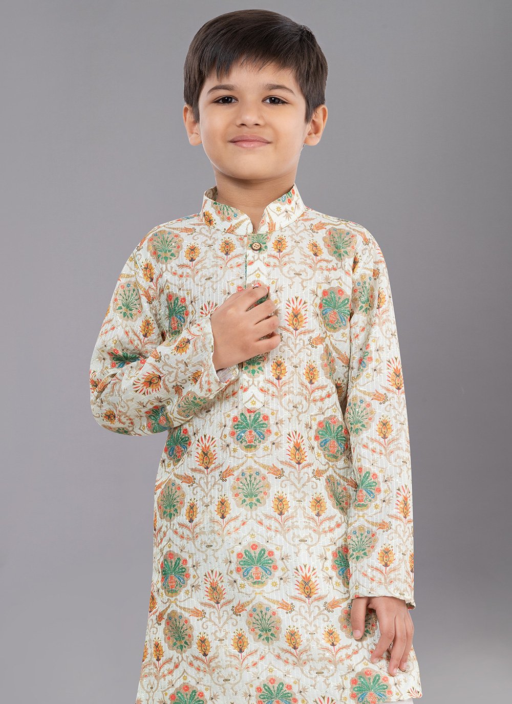 Kurta Pyjama Polyester Multi Colour Digital Print Kids