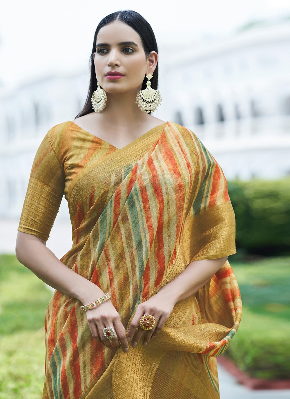 Casual Linen Multi Colour Digital Print Saree