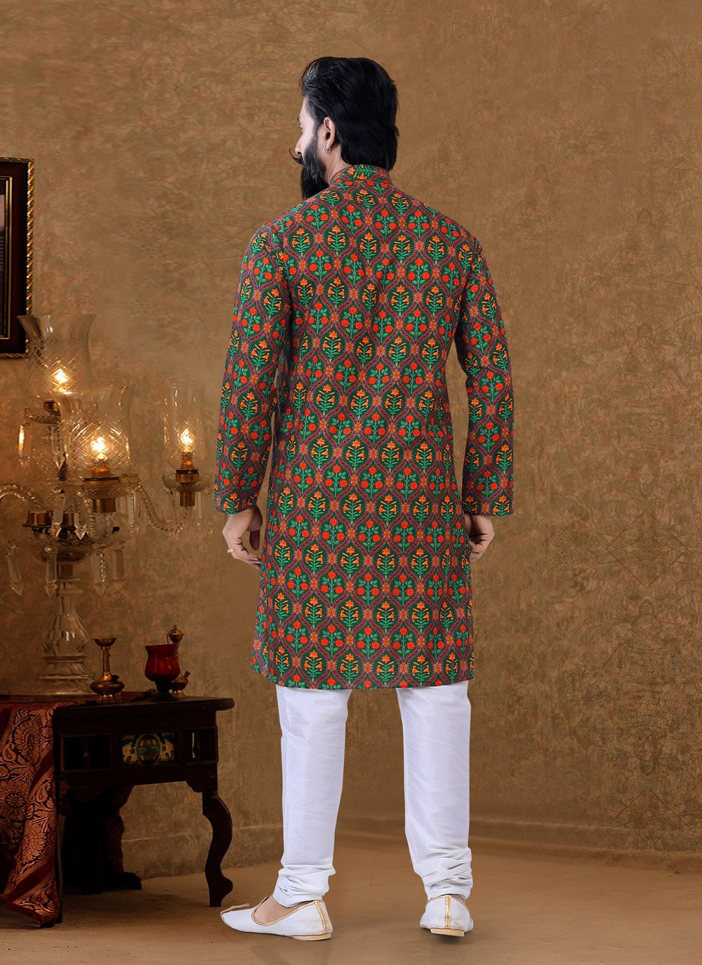 Kurta Pyjama Cotton Multi Colour Digital Print Mens