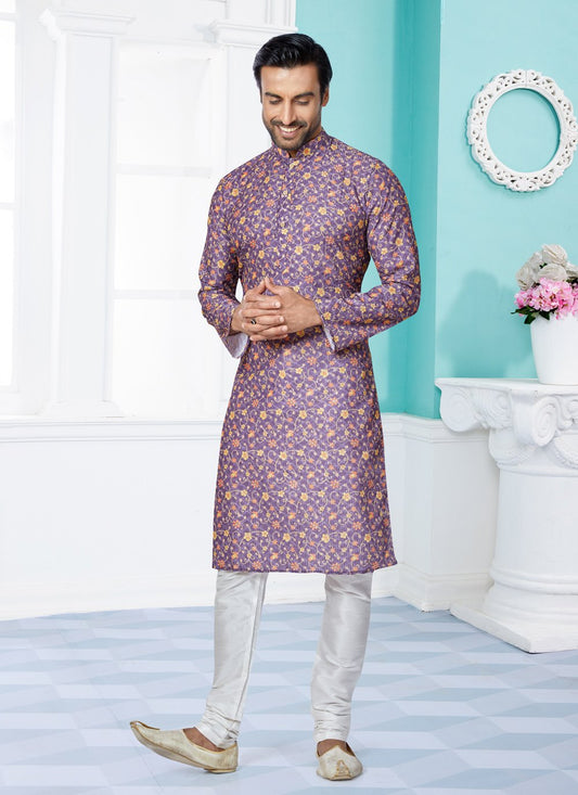 Kurta Pyjama Fancy Fabric Multi Colour Digital Print Mens