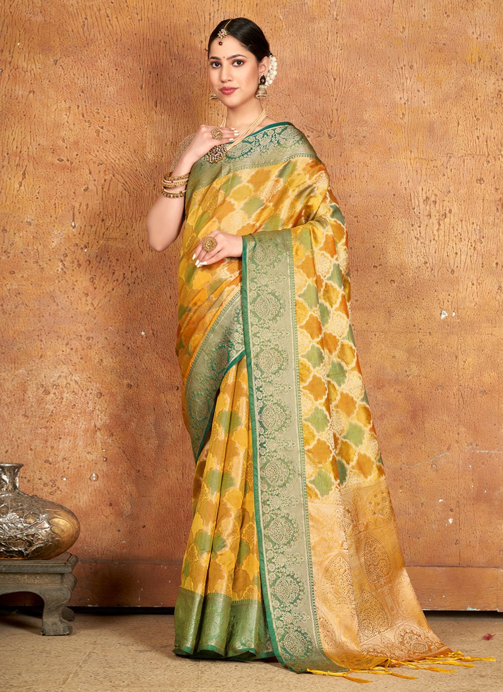 Traditional Saree Banarasi Silk Multi Colour Fancy Work Saree