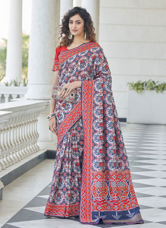 Contemporary Patola Silk Multi Colour Weaving Saree