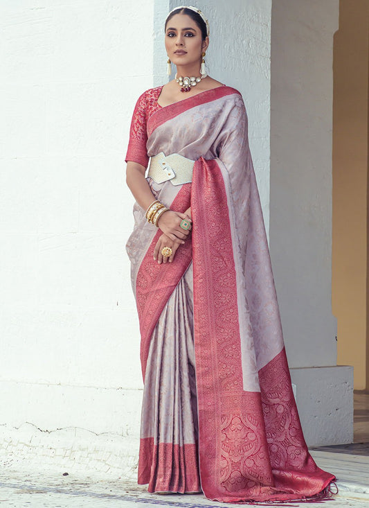 Contemporary Silk Multi Colour Weaving Saree