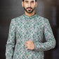 Indo Western Sherwani Jacquard Multi Colour Embroidered Mens