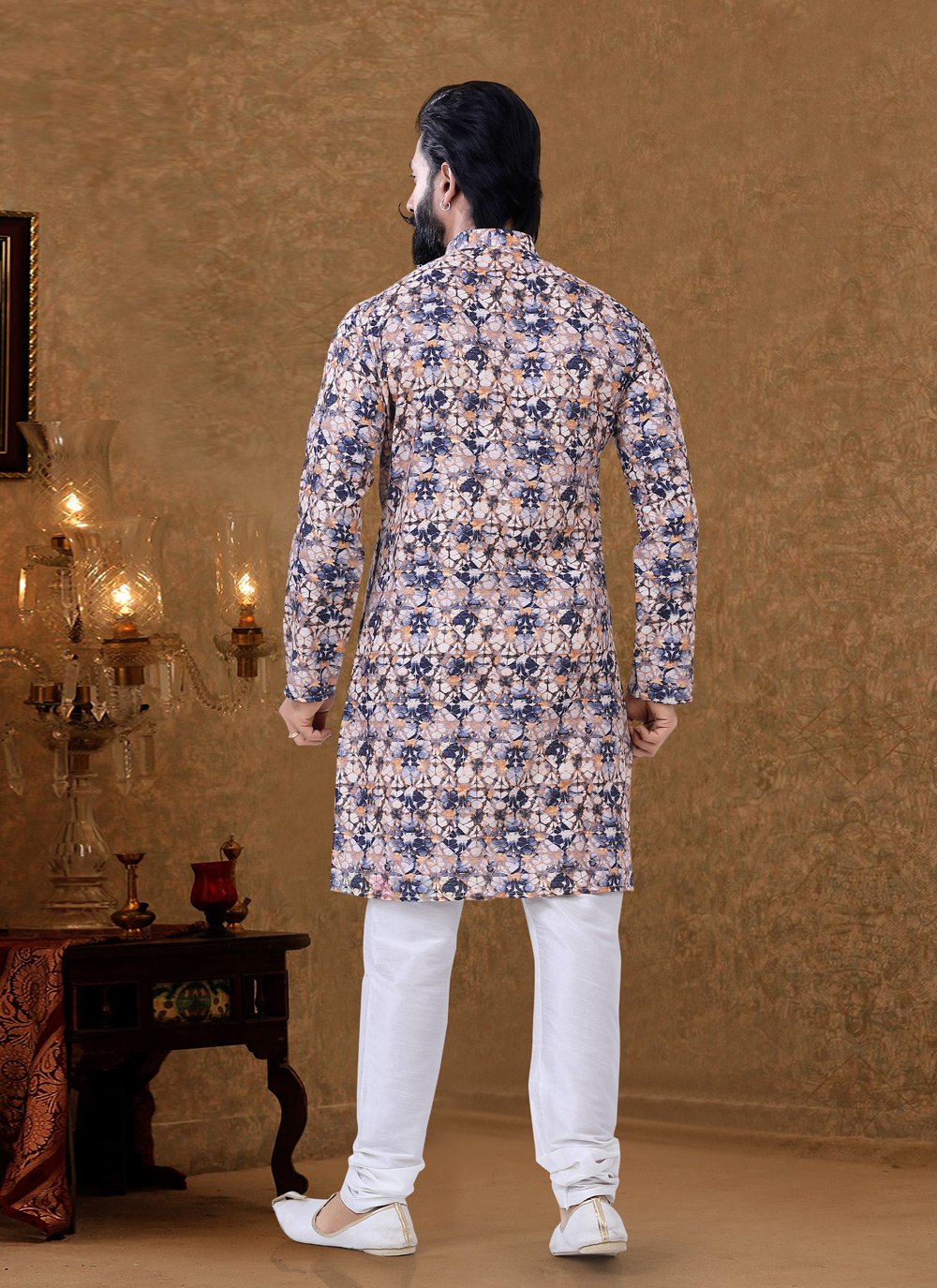 Kurta Pyjama Cotton Multi Colour Digital Print Mens