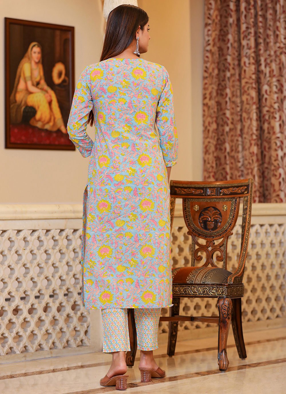 Pant Style Suit Cotton Multi Colour Print Salwar Kameez