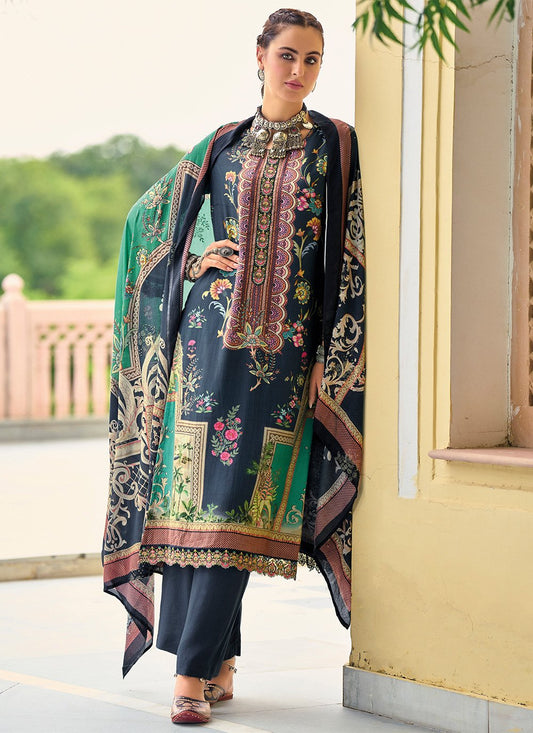 Salwar Suit Silk Multi Colour Digital Print Salwar Kameez