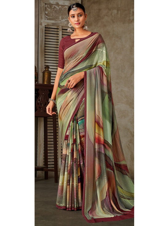 Trendy Saree Georgette Multi Colour Print Saree