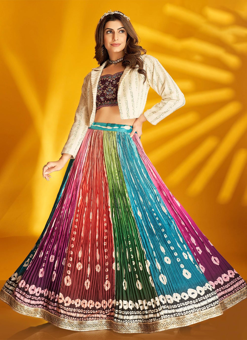 Readymade Lehenga Choli Georgette Multi Colour Digital Print Lehenga Choli