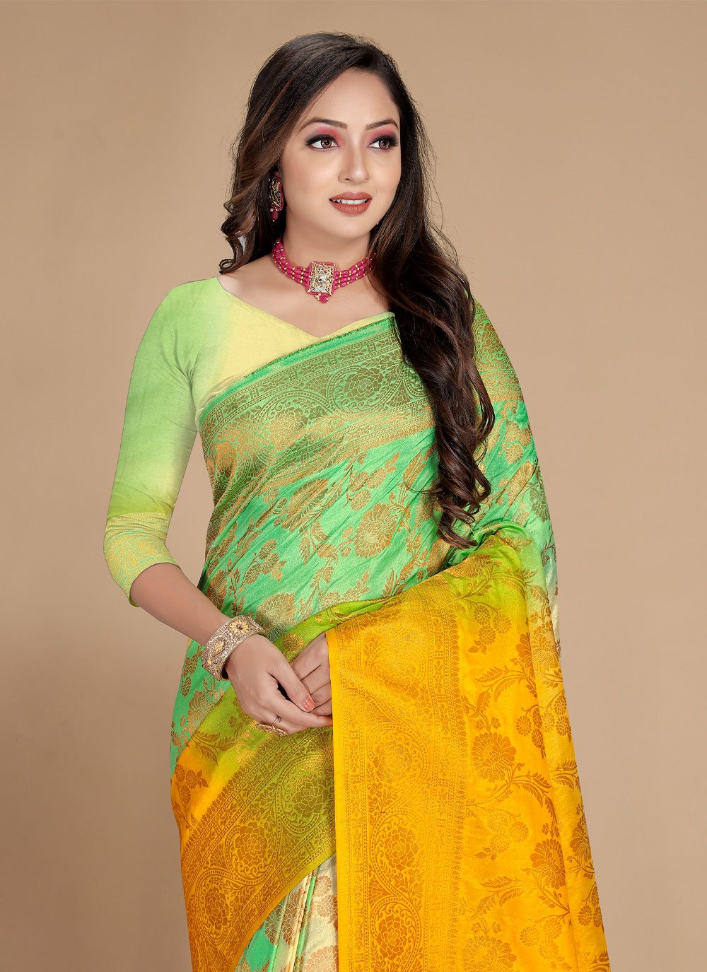 Classic Georgette Multi Colour Weaving Saree