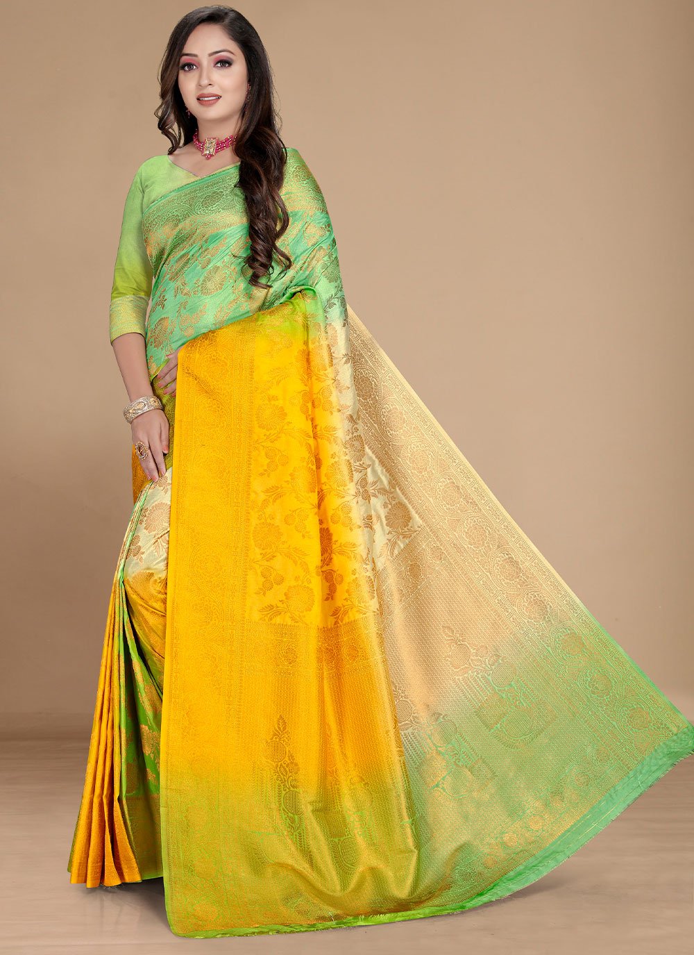 Classic Georgette Multi Colour Weaving Saree