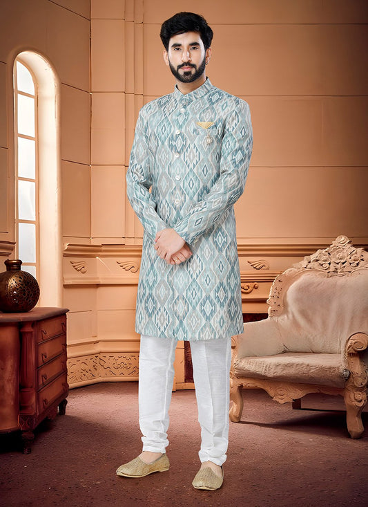 Indo Western Handloom Cotton Multi Colour Fancy Work Mens