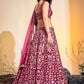 A Line Lehenga Net Multi Colour Hand Work Lehenga Choli