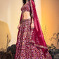 A Line Lehenga Net Multi Colour Hand Work Lehenga Choli