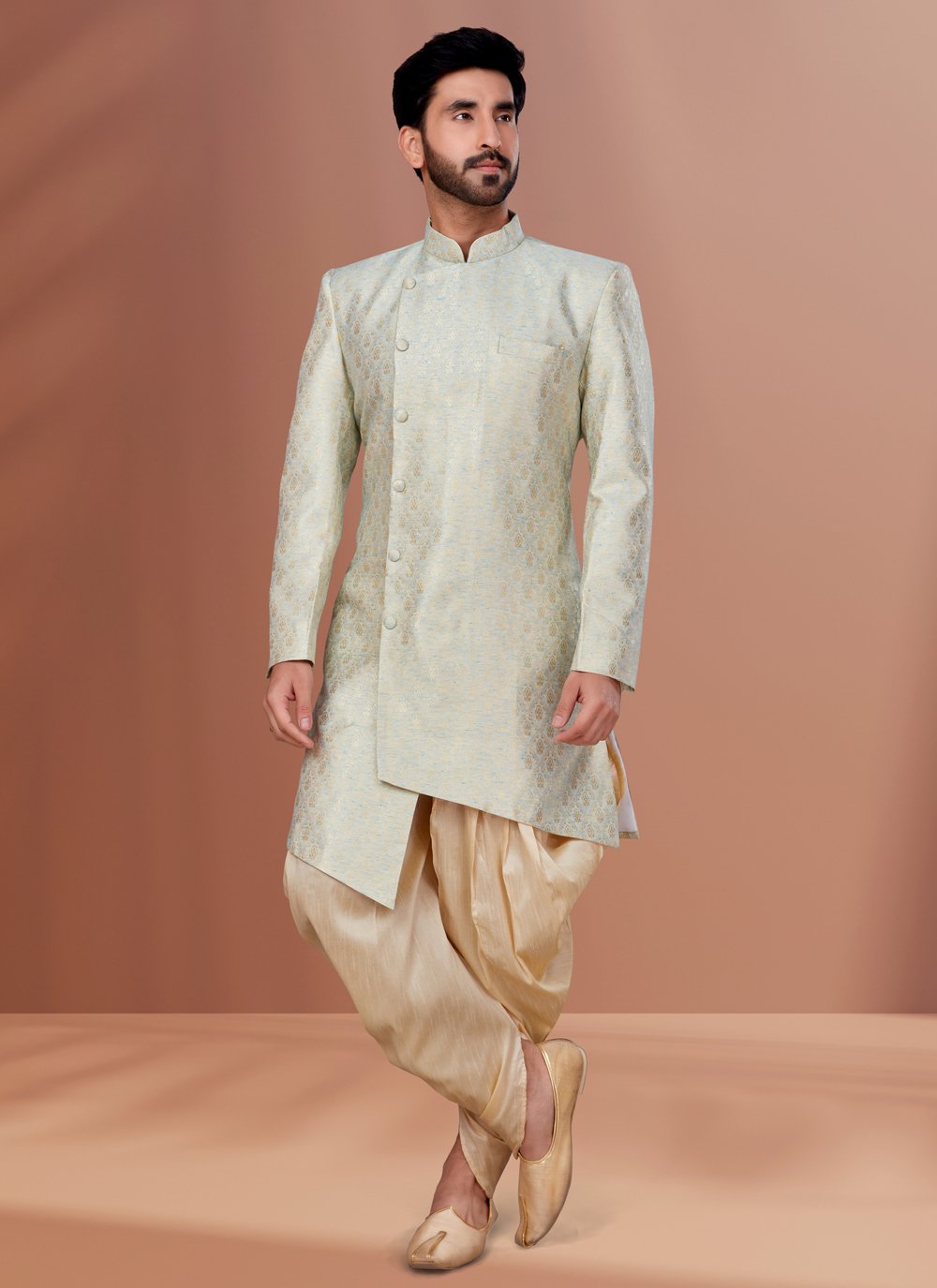 Indo Western Jacquard Multi Colour Fancy Work Mens