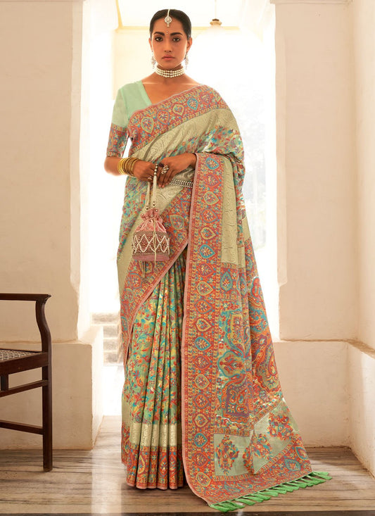 Classic Pashmina Multi Colour Kashmiri Saree