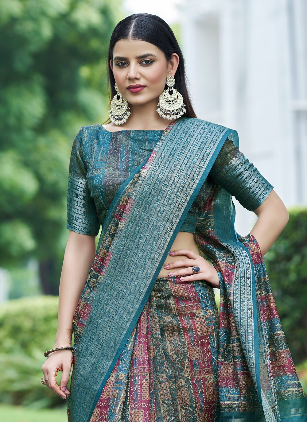 Casual Linen Multi Colour Digital Print Saree