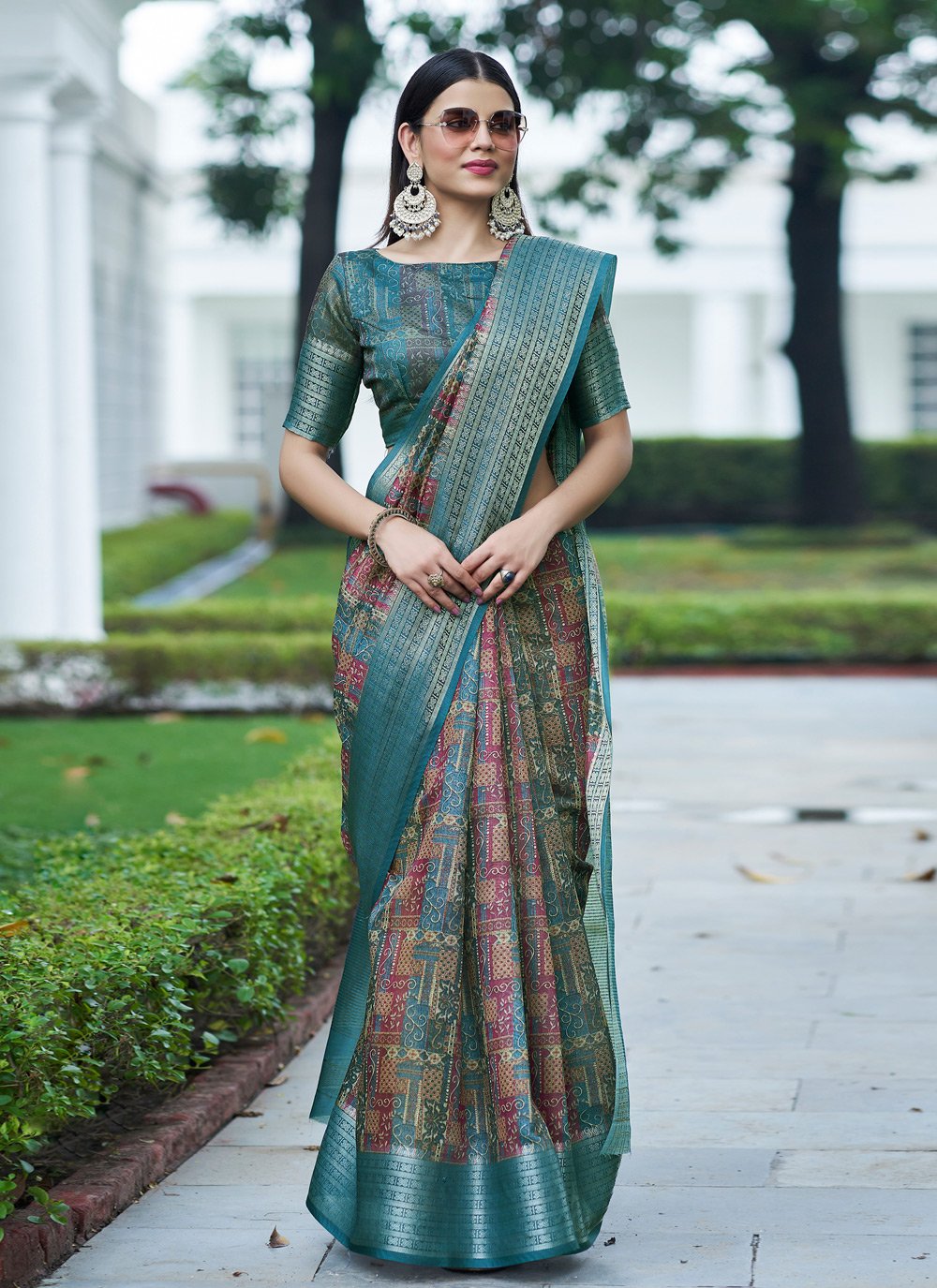 Casual Linen Multi Colour Digital Print Saree