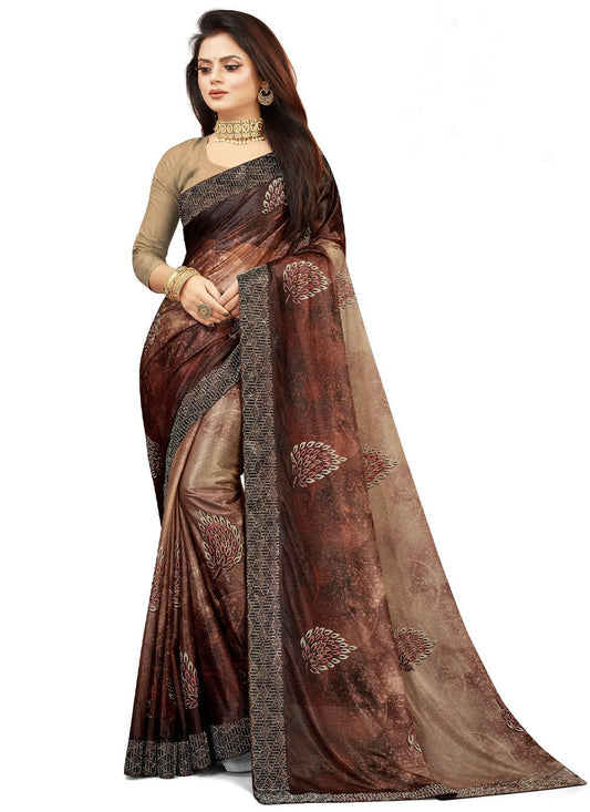 Classic Lycra Multi Colour Digital Print Saree