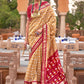Contemporary Silk Multi Colour Foil Print Saree