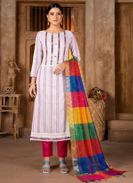 Salwar Suit Cotton Multi Colour Mirror Salwar Kameez