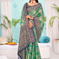 Designer Organza Multi Colour Embroidered Saree