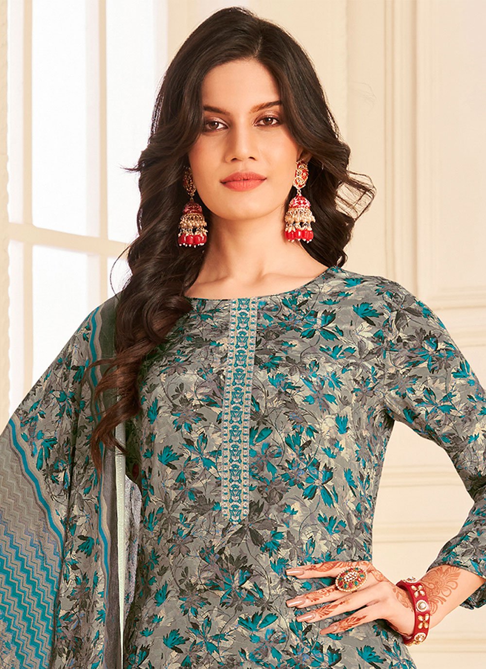 Patiala Suit Pure Crepe Multi Colour Digital Print Salwar Kameez