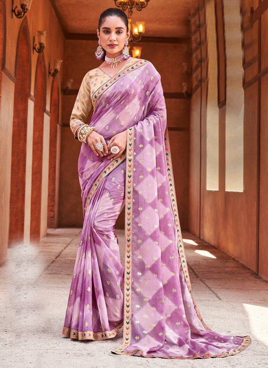 Trendy Saree Chiffon Multi Colour Fancy Work Saree