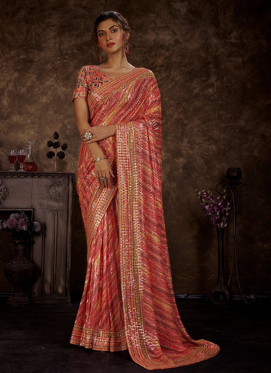 Trendy Saree Imported Multi Colour Sequins Saree