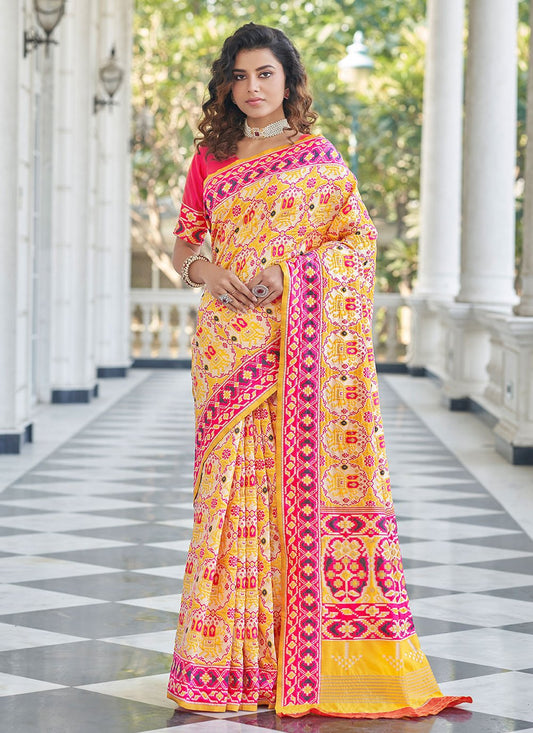 Trendy Saree Patola Silk Multi Colour Weaving Saree