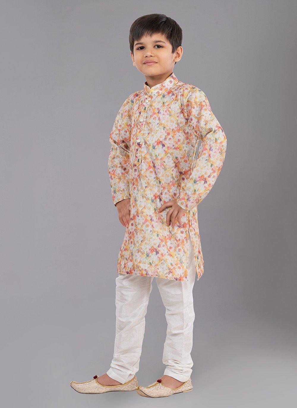 Kurta Pyjama Polyester Multi Colour Digital Print Kids