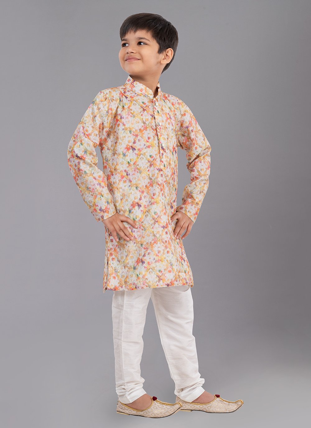 Kurta Pyjama Polyester Multi Colour Digital Print Kids