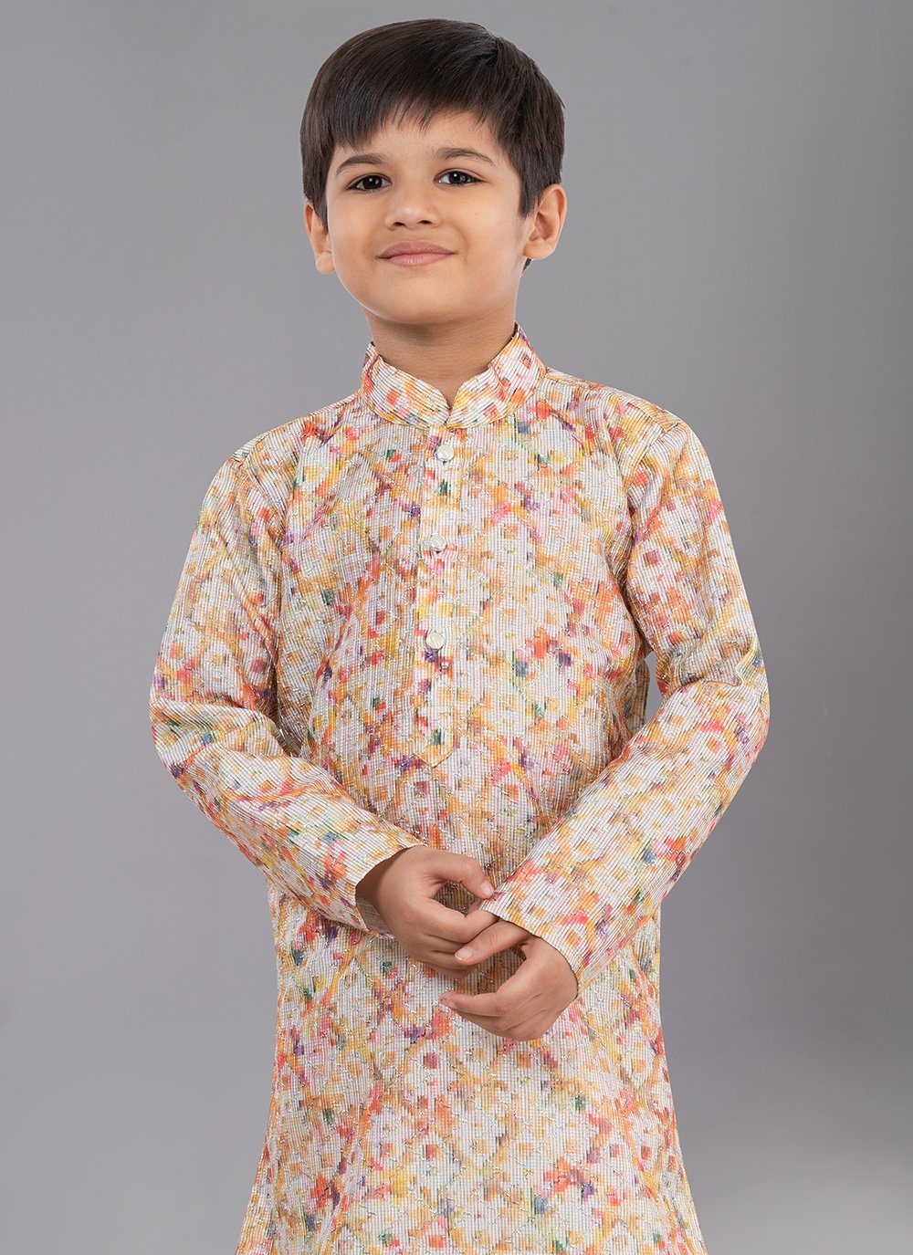 Kurta Pyjama Polyester Multi Colour Digital Print Kids