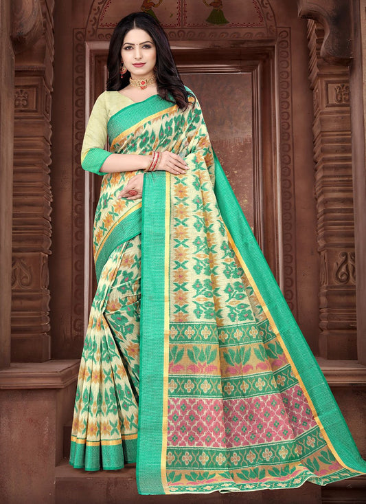 Contemporary Cotton Multi Colour Print Saree