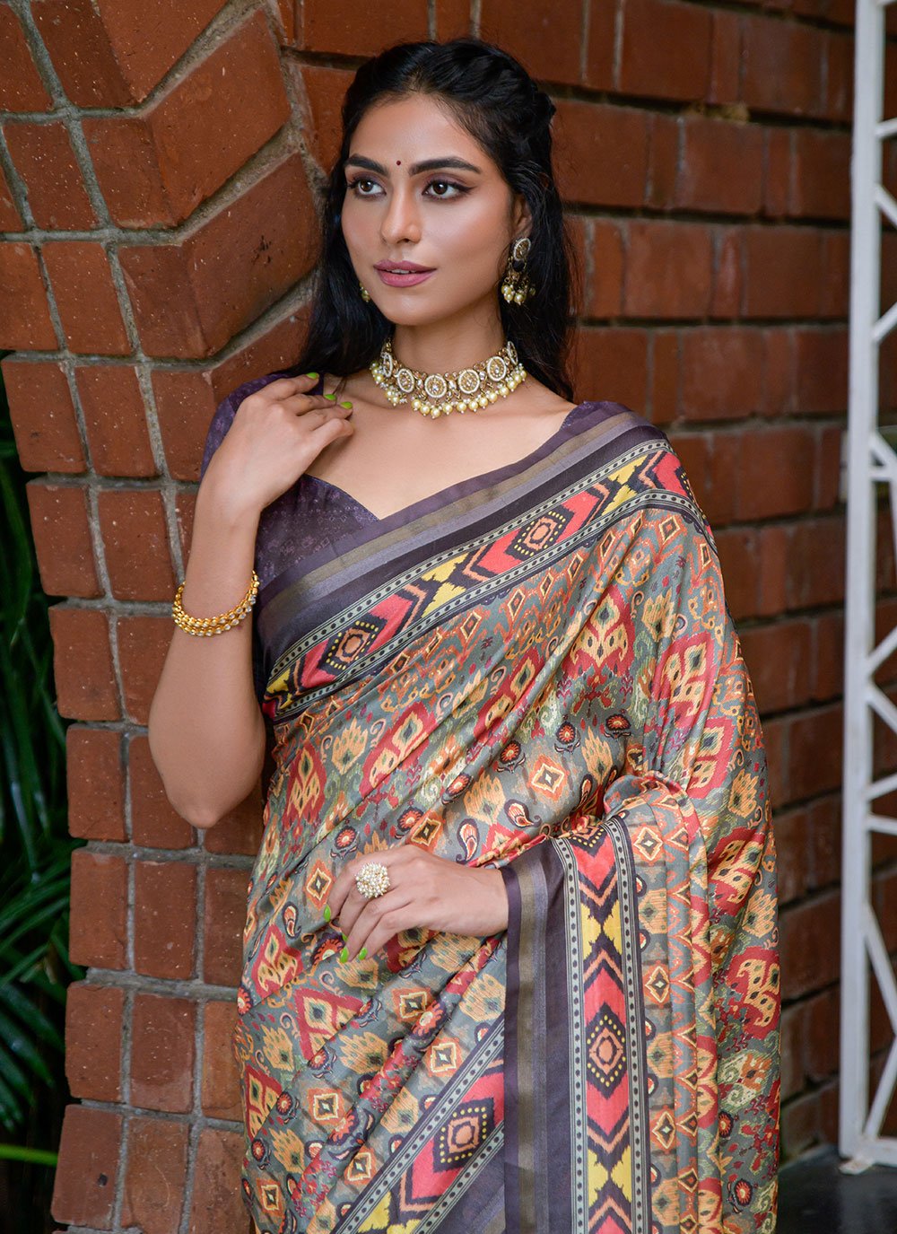 Contemporary Cotton Silk Multi Colour Print Saree