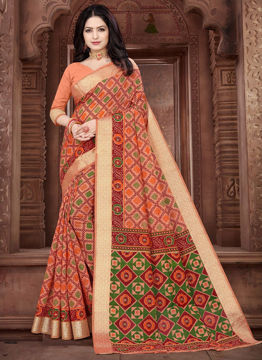 Classic Cotton Multi Colour Print Saree