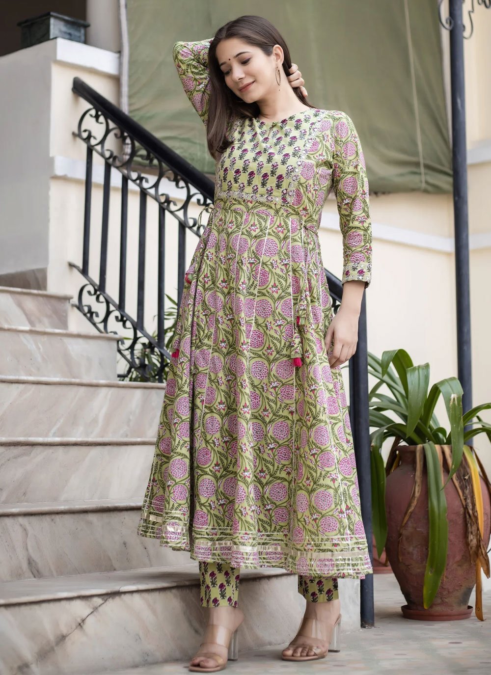 Designer Kurti Cotton Multi Colour Print Kurtis