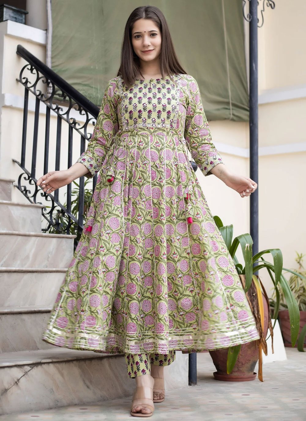 Designer Kurti Cotton Multi Colour Print Kurtis