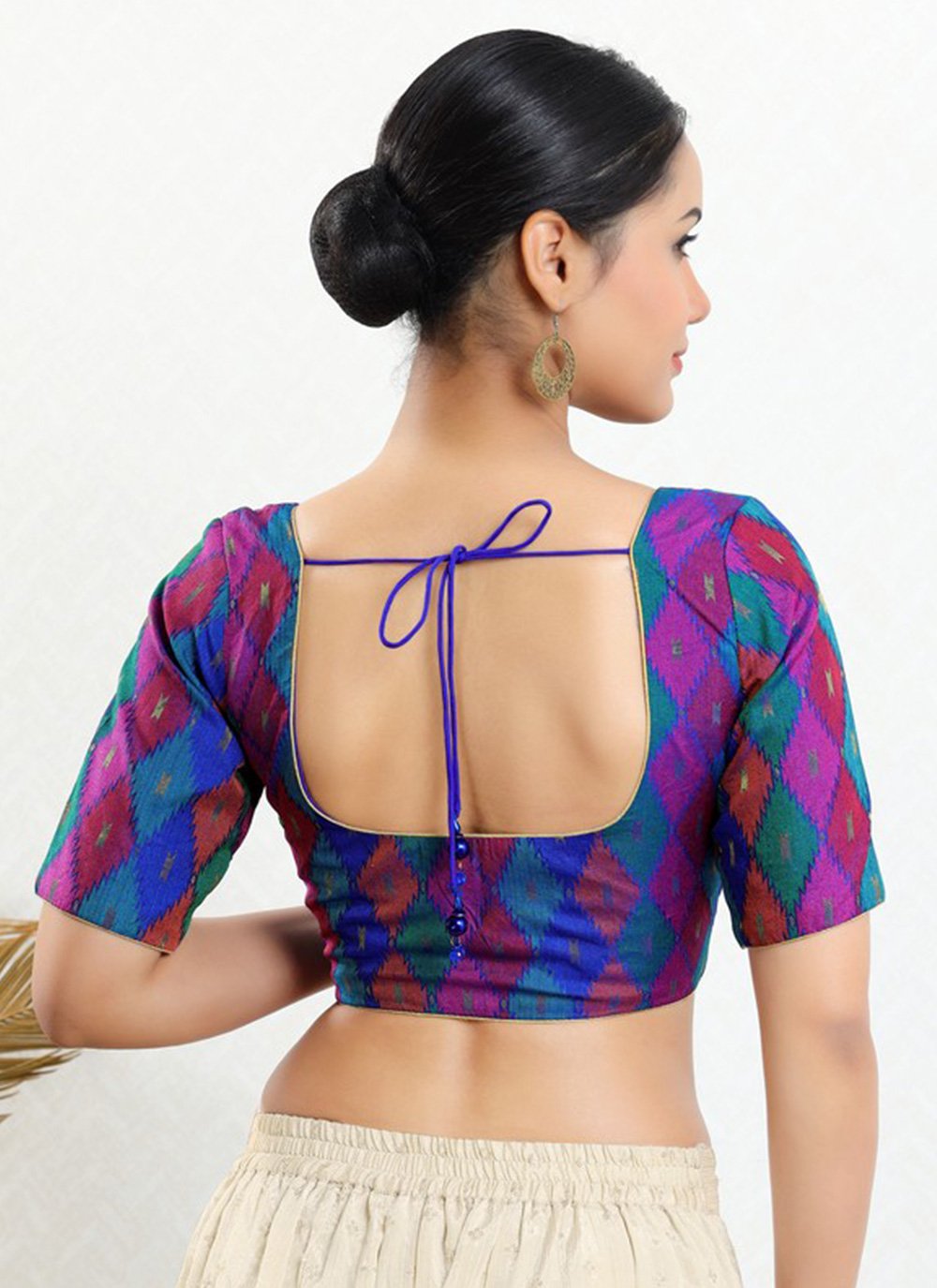 Blouse Jacquard Multi Colour Print Blouse