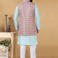 Nehru Jackets Jacquard Silk Multi Colour Print Mens