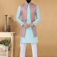 Nehru Jackets Jacquard Silk Multi Colour Print Mens