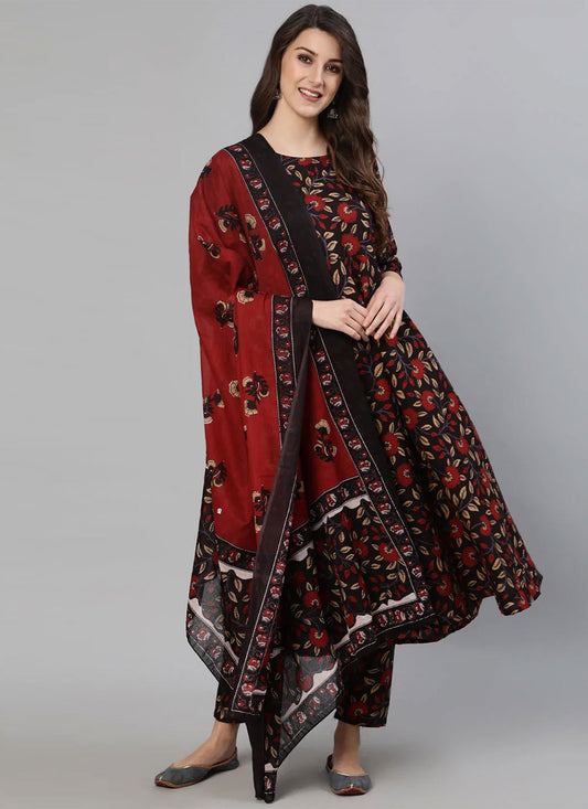 Salwar Suit Cotton Multi Colour Print Salwar Kameez