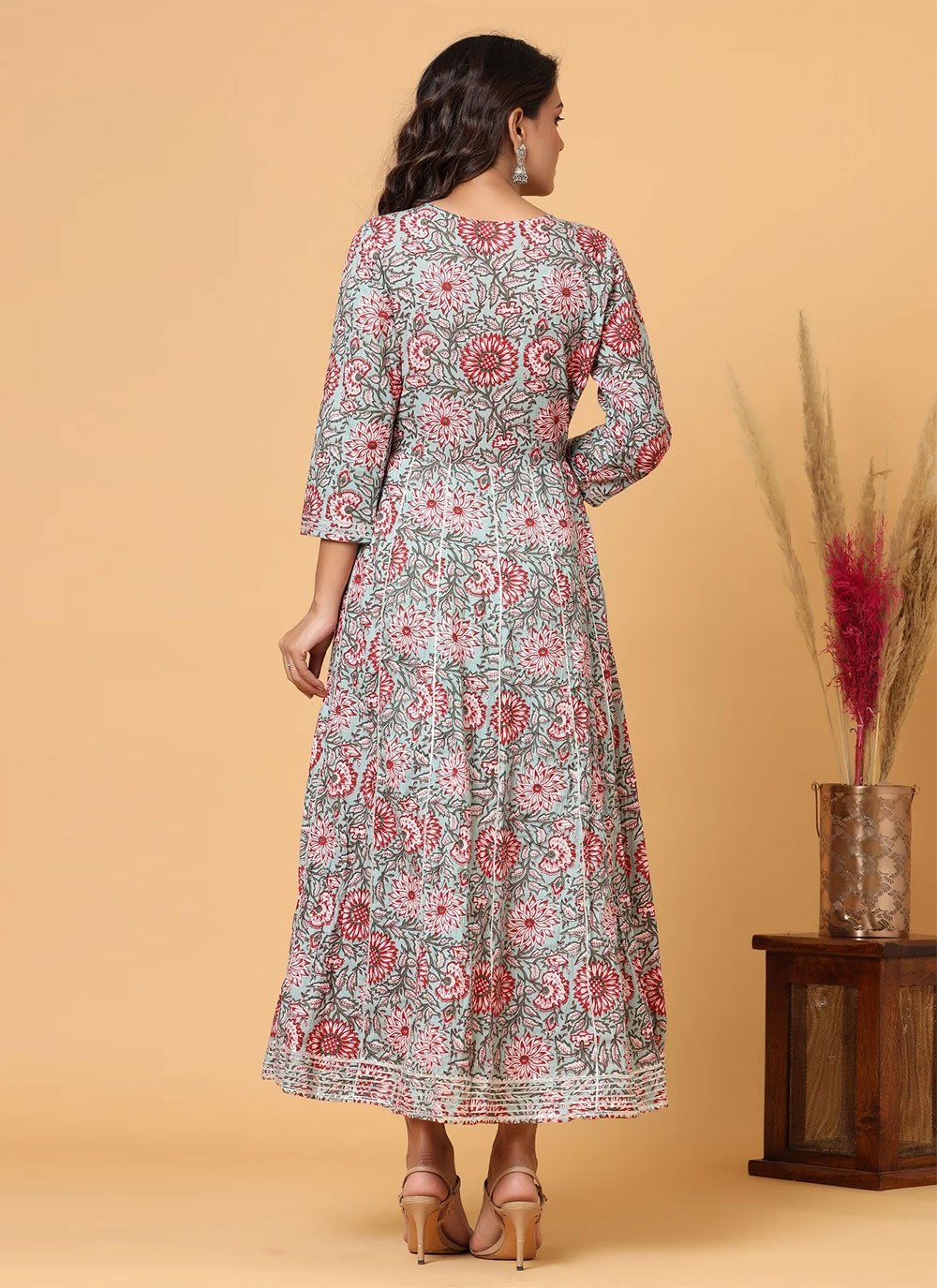 Gown Cotton Multi Colour Print Gown