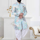 Indo Western Velvet Multi Colour Print Mens