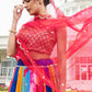 A Line Lehenga Faux Georgette Multi Colour Embroidered Lehenga Choli