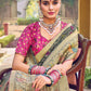 Contemporary Pure Georgette Viscose Multi Colour Embroidered Saree