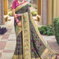 Contemporary Pure Georgette Viscose Multi Colour Embroidered Saree