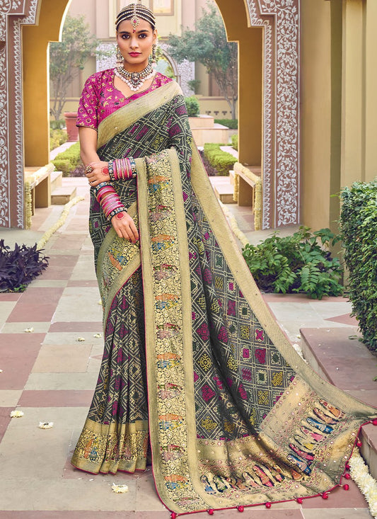 Contemporary Pure Georgette Viscose Multi Colour Embroidered Saree